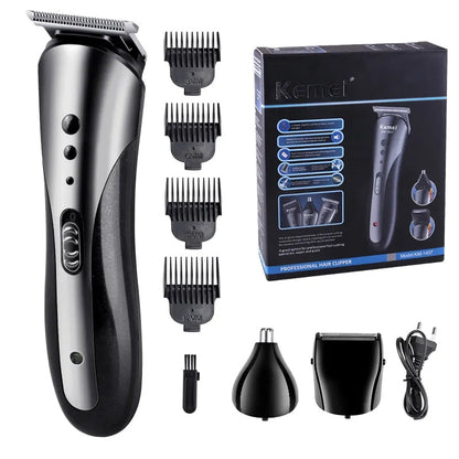 KEMEI Trimmer For Men | Multipurpose All in One Hair Clipper Nose & Ear Trimmer