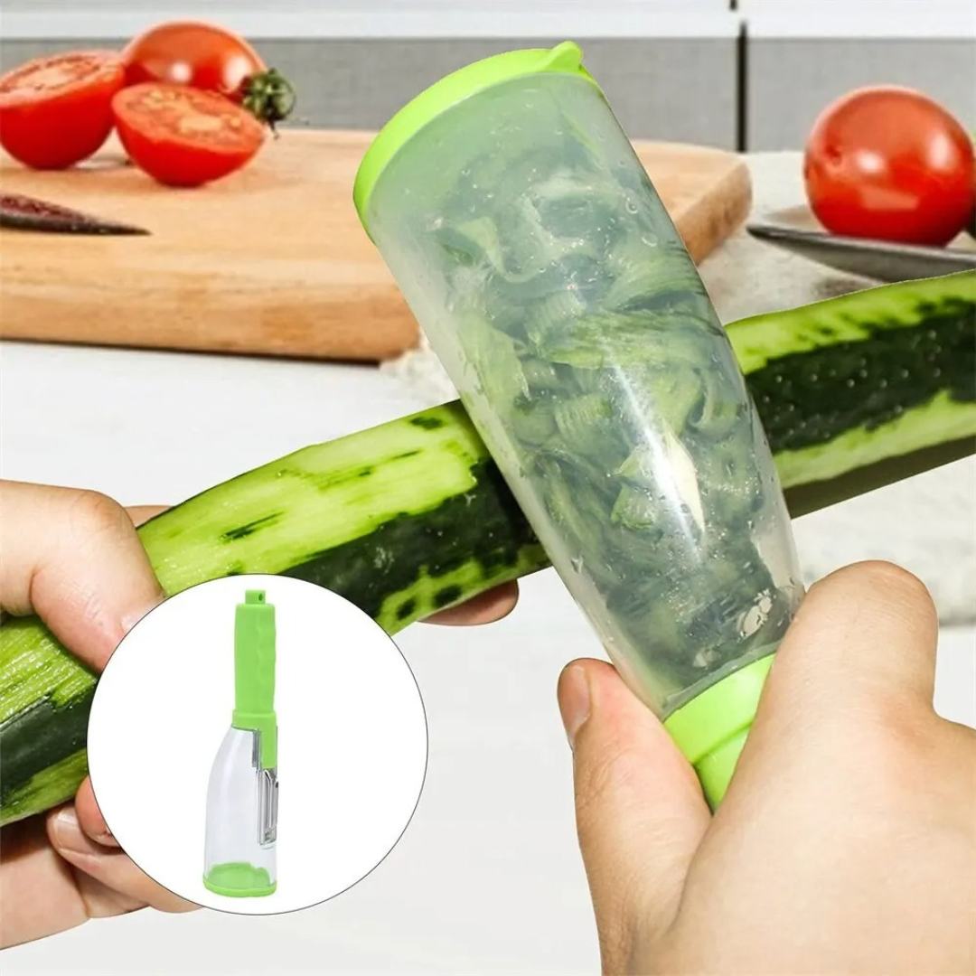 Vegetable Peeler with Container Stainless Steel Kitchen Gadget Peeler Potato Peelings Julienne Peeler for Veggies and Fruits