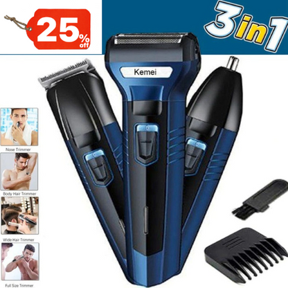 A KEMEI 3 in 1 Trimmer For Men | Dailing Electric Hair Clipper | Ear & Nose Trimmer | 100% Original