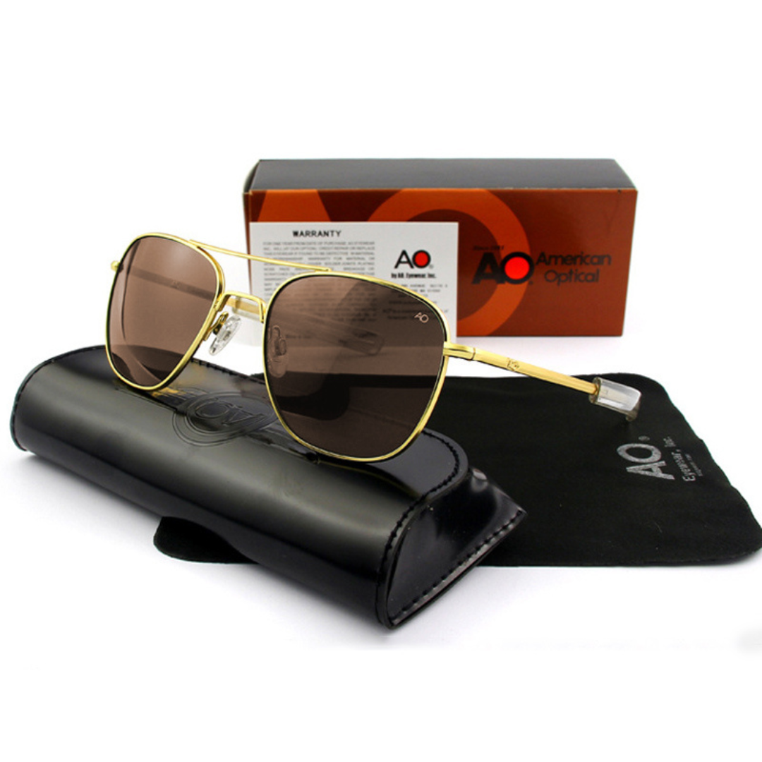 Randolph Engineering RE Aviator Sunglasses For Men & Women | AO Original Pilot Gold Square Aviation Sunglasses